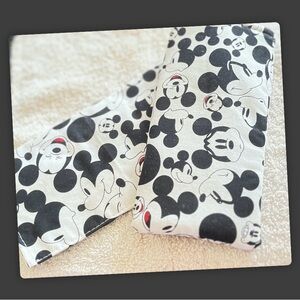 Mickey Mouse Handmade Checkbook Cover with Eyeglasses Case (Black and White)